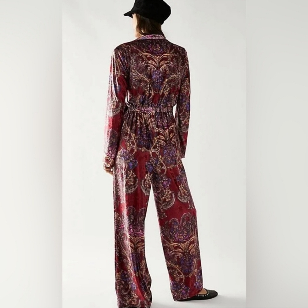 Free People Red and Purple Paisley Jumpsuit - Picture 3 of 6